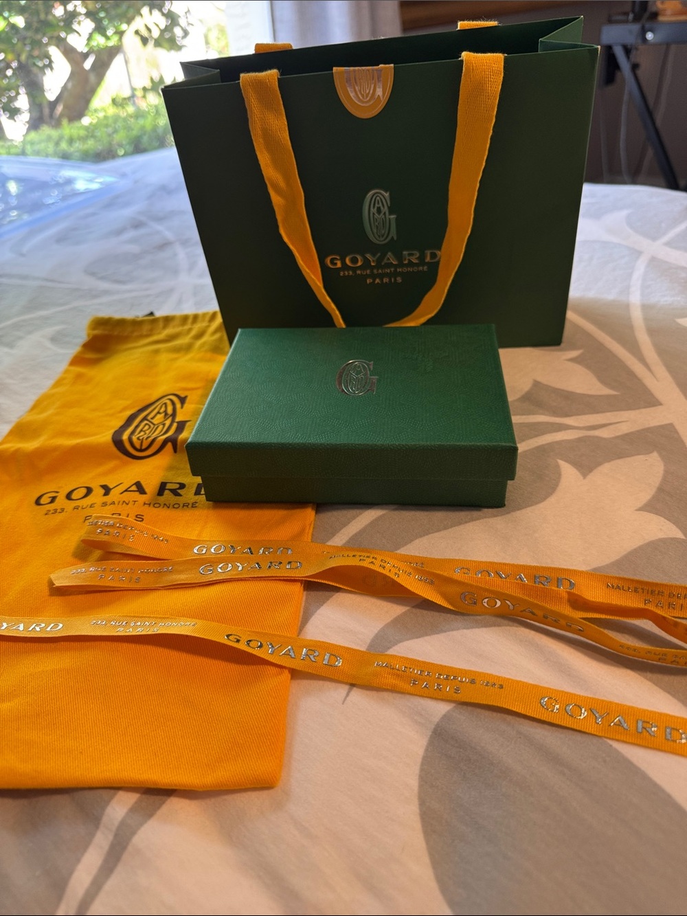 Goyard packaging and dust bag for 5 inch wallet (packaging only- no wallet)
